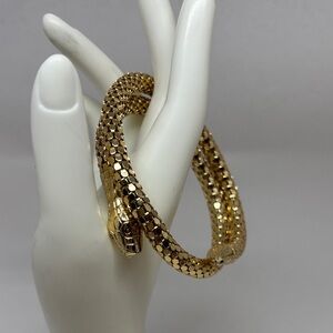 Gold Tone Mesh Snake Bracelet